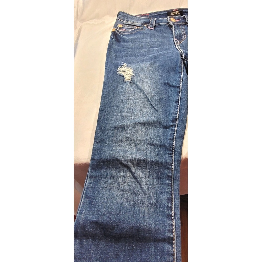 True Religion Women's Jennie Curvy Mid Rise Super Skinny Distressed Jeans - 26 - Picture 3 of 10